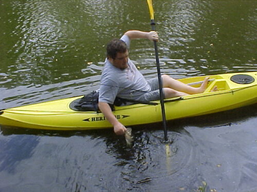 Kayak Fishing for Beginners: My first bass out of a kayak cir. 2002